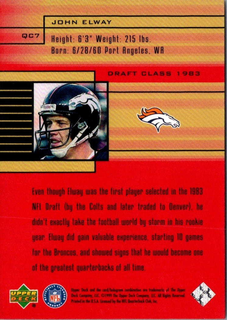 1999 Upper Deck Quarterback Class John Elway