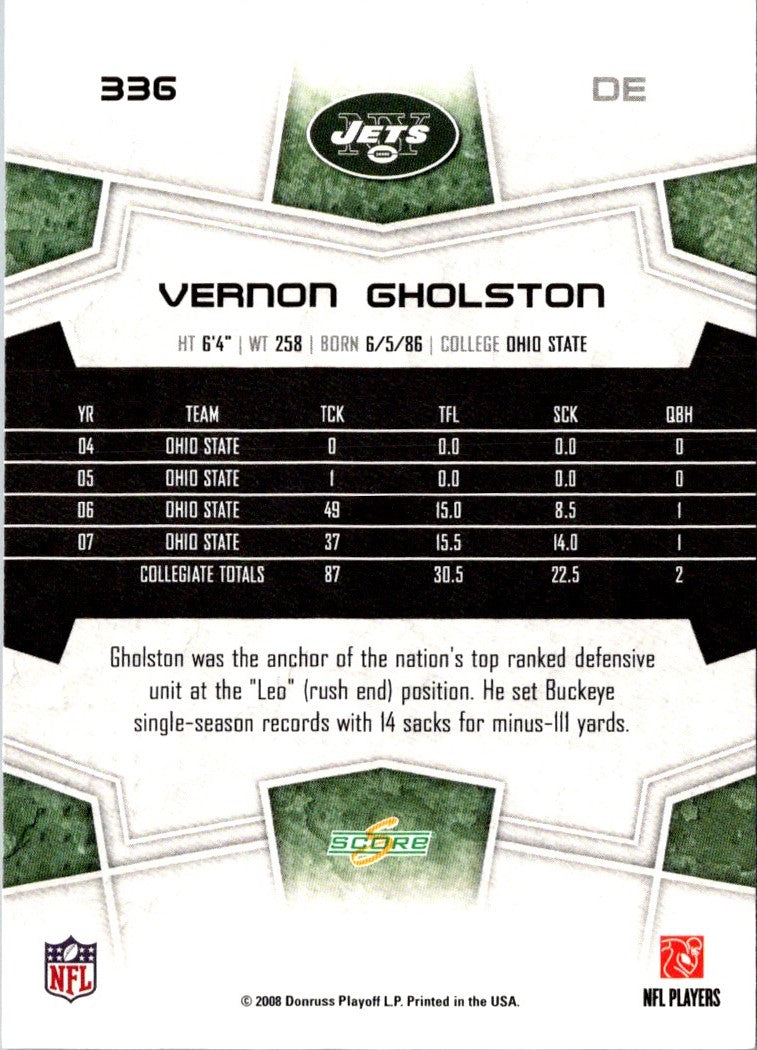 2008 Score Vernon Gholston