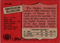 1987 Topps Napoleon McCallum #216 Rookie