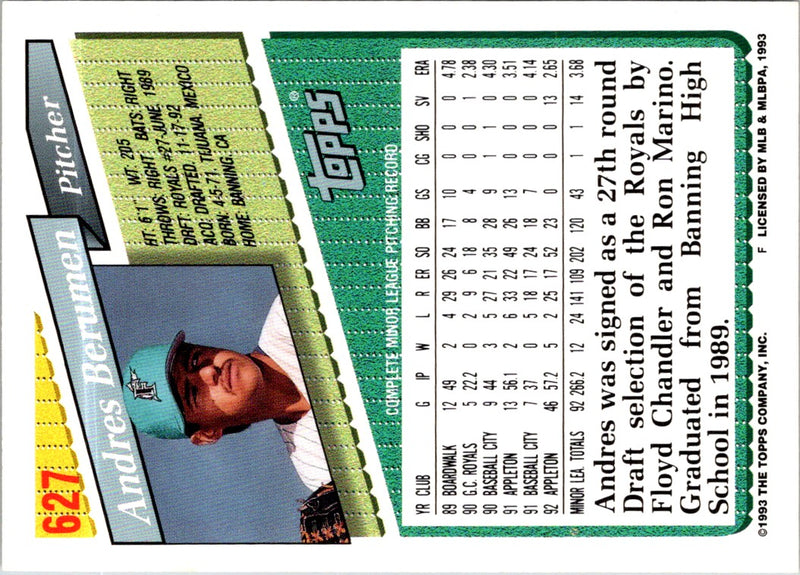 1993 Topps Andres Berumen