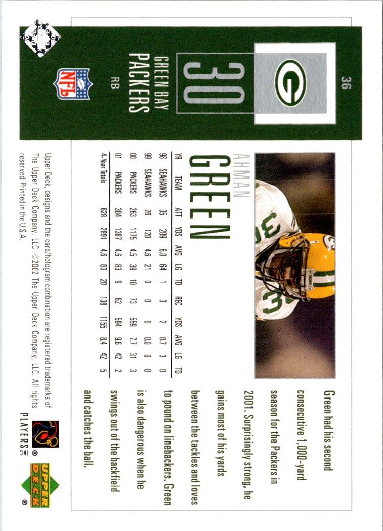 2002 UD Piece of History Ahman Green