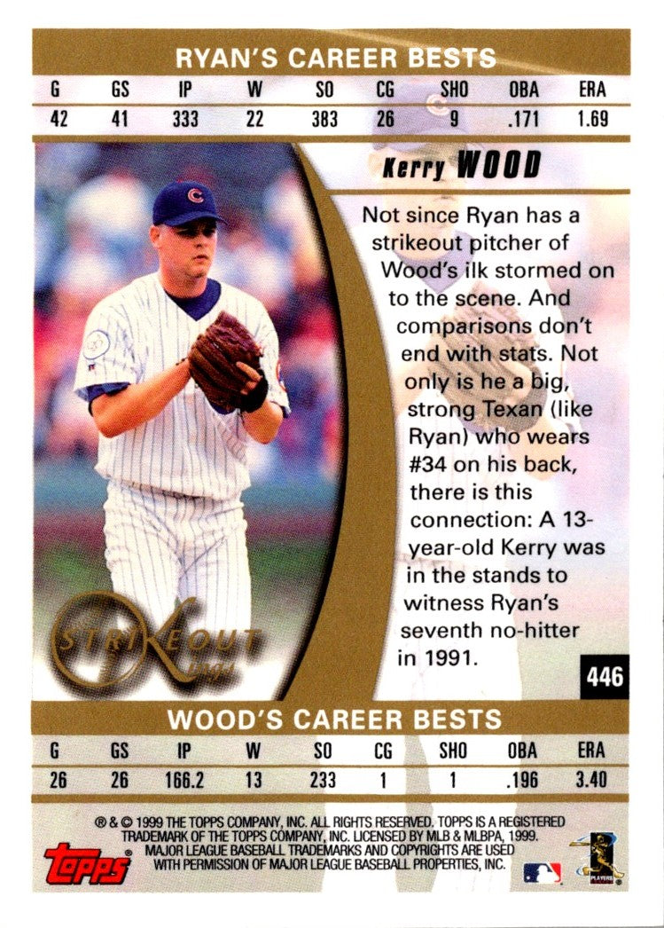 1999 Topps MVP Promotion Kerry Wood Strikeout King