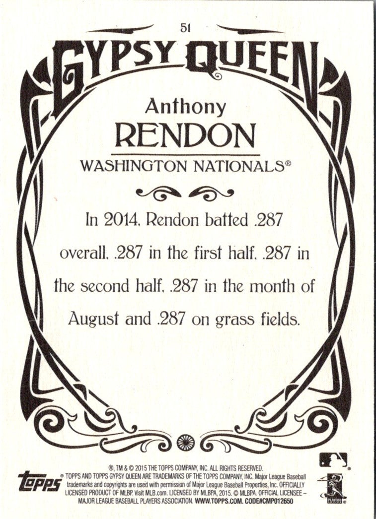 2015 Topps Gypsy Queen Anthony Rendon