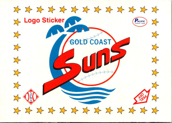 1989 Pacific Senior League Logo Stickers Gold Coast Suns Logo Sticker #NNOA
