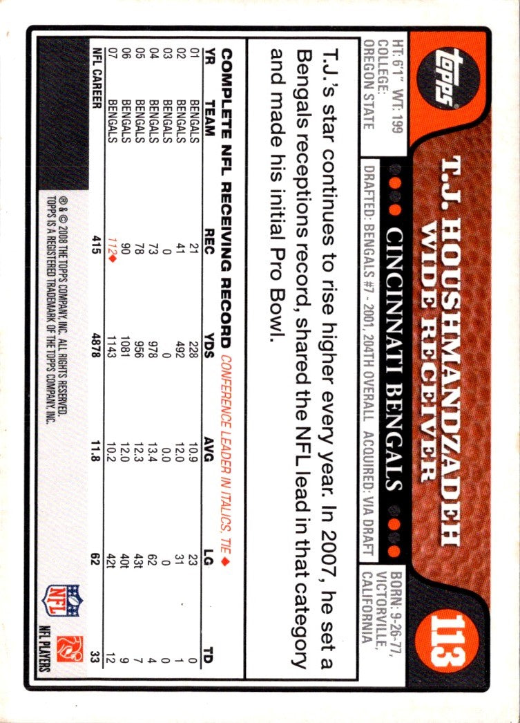 2008 Topps T.J. Houshmandzadeh