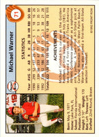 1992 Front Row Draft Picks Mike Warner #71