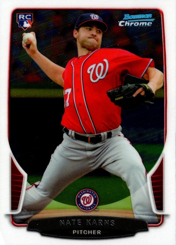 2013 Bowman Chrome Nathan Karns #115 Rookie