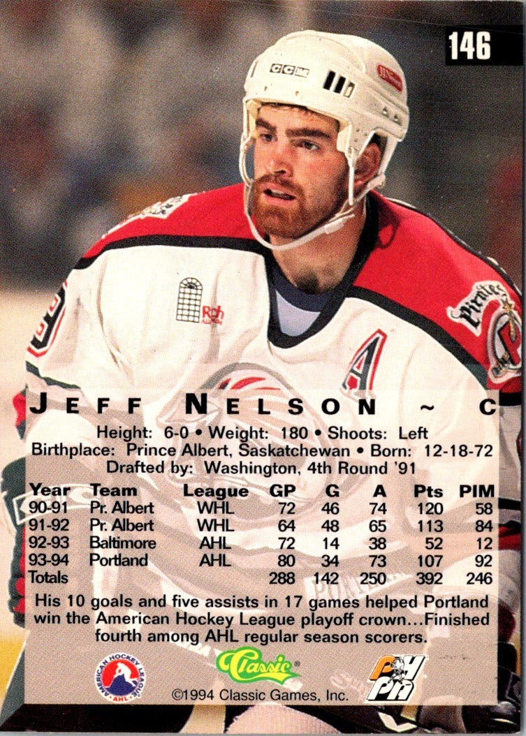 1994 Classic Portland Pirates AHL Jeff Nelson