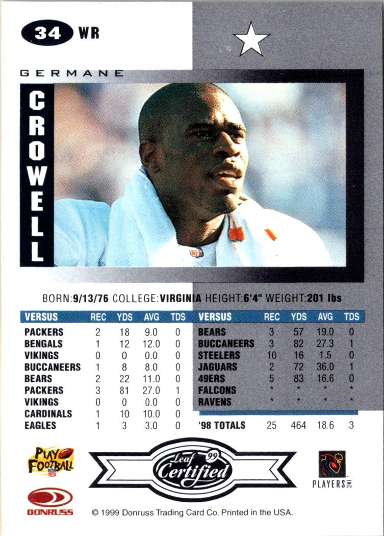 1999 Leaf Certified Germane Crowell