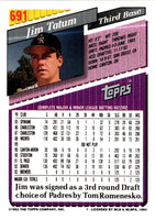 1993 Topps Jim Tatum #691 Rookie