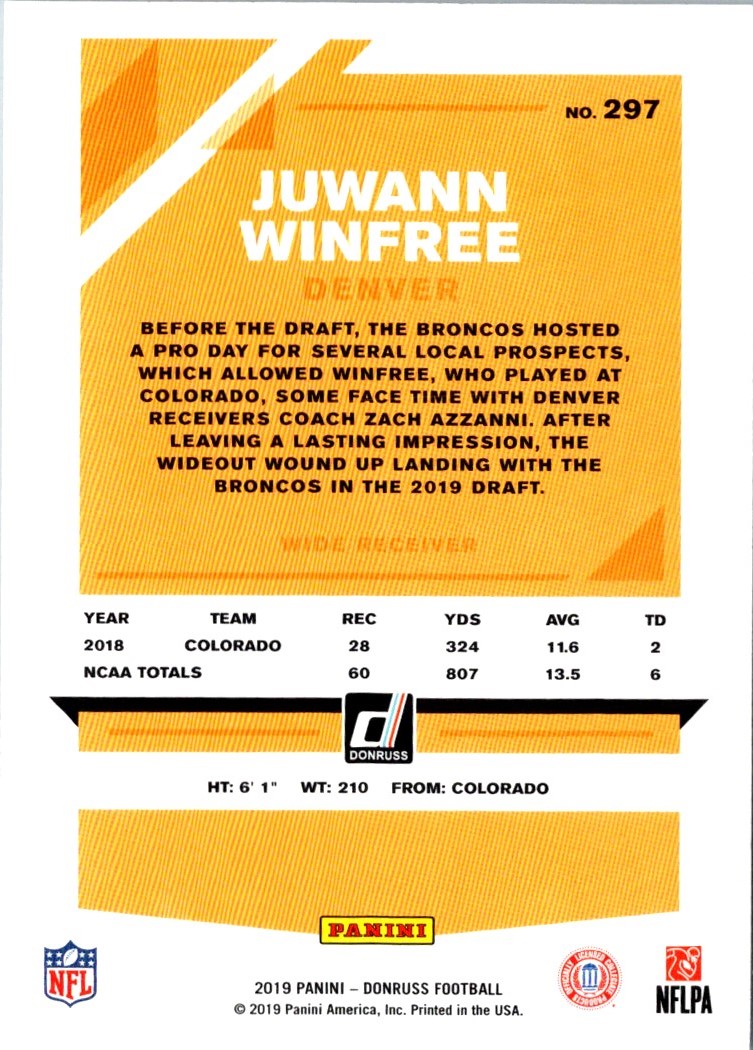 2019 Donruss Juwann Winfree