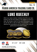 2015 Panini Player of the Day Luke Kuechly #12
