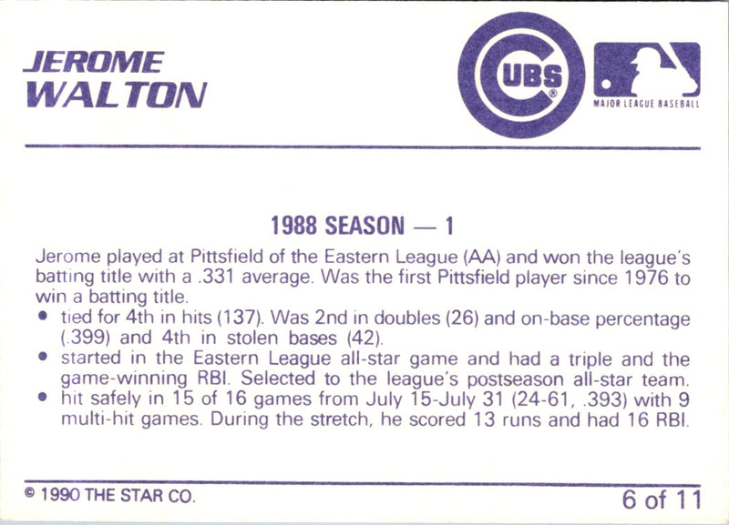 1990 Star Jerome Walton