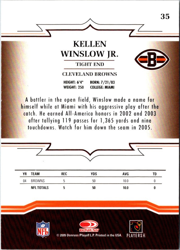 2005 Donruss Throwback Threads Kellen Winslow Jr.