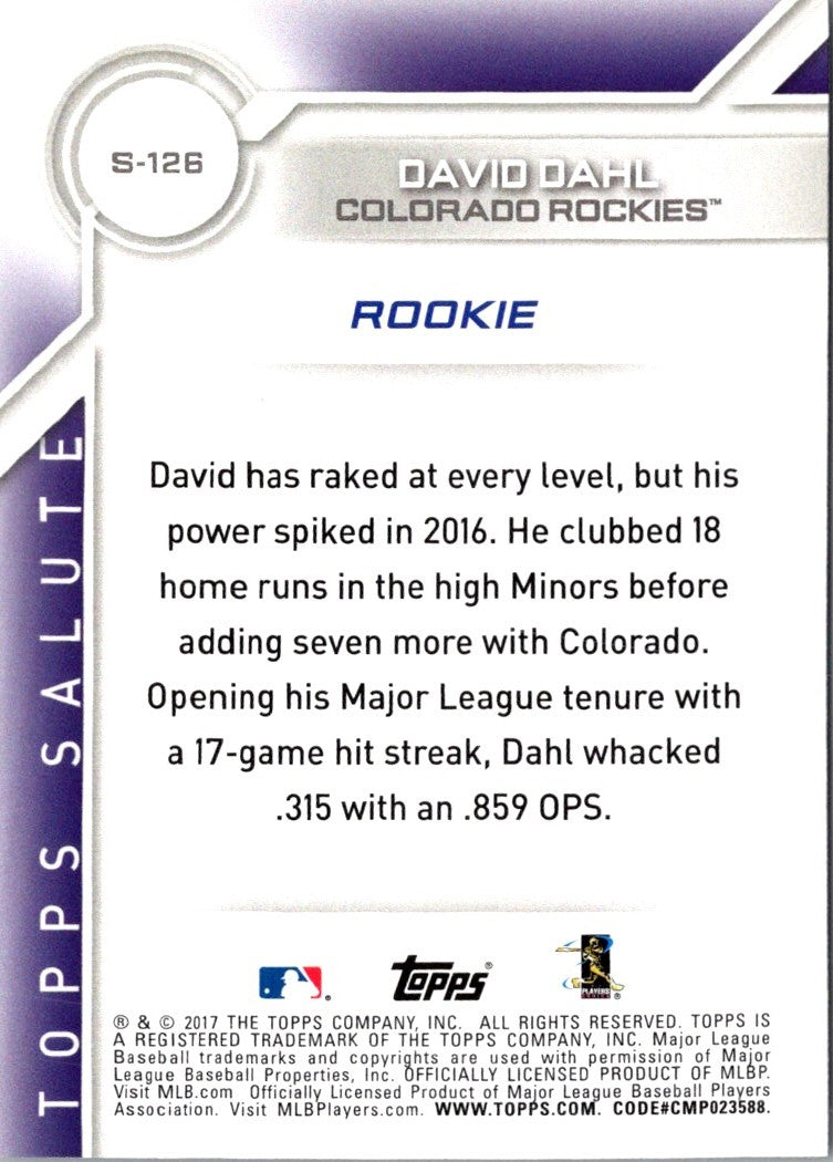 2017 Topps David Dahl