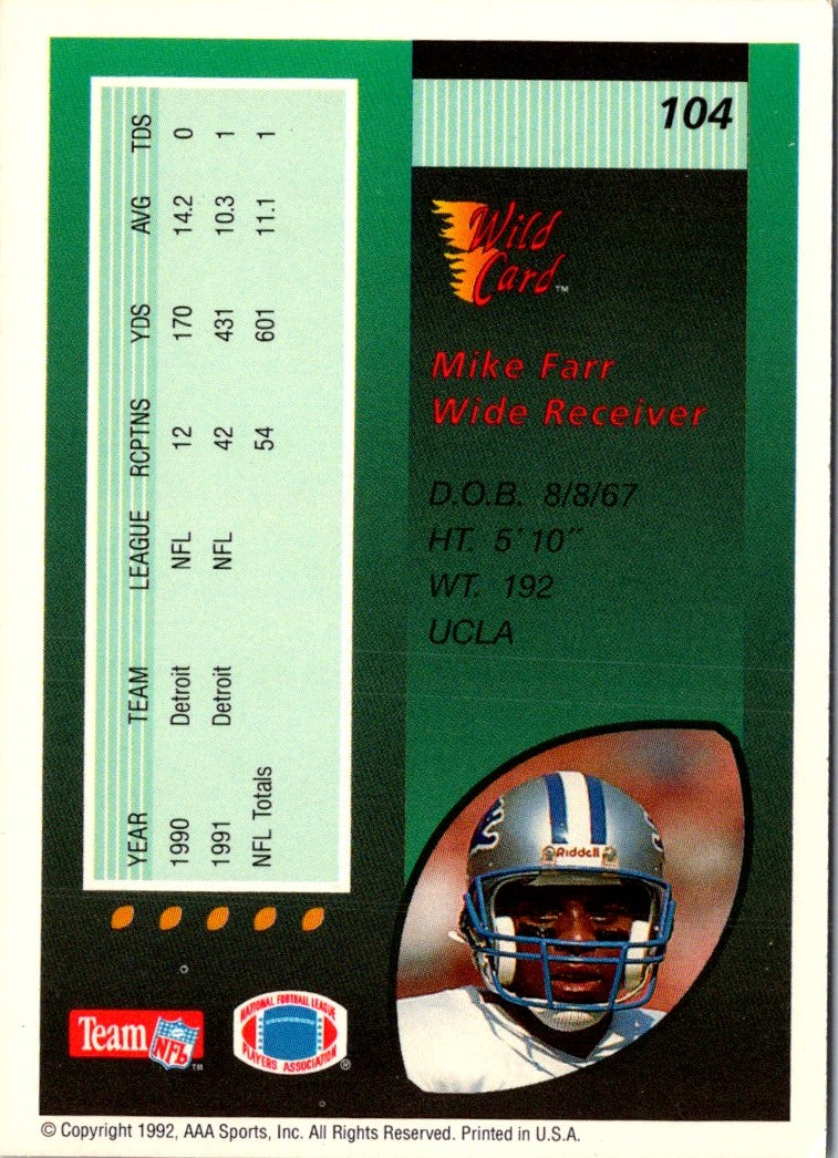 1992 Wild Card Mike Farr