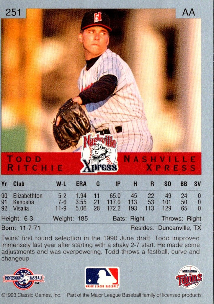 1993 Classic Best Todd Ritchie