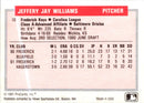 1991 ProCards Tomorrow's Heroes Jeff Williams