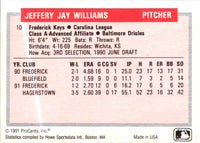 1991 ProCards Tomorrow's Heroes Jeff Williams #10