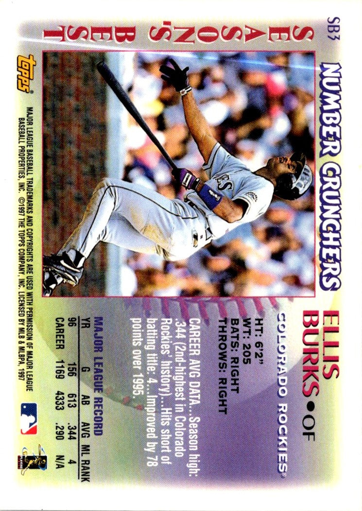 1997 Topps Season's Best Ellis Burks