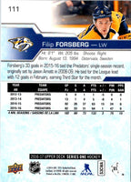 2016 Upper Deck Filip Forsberg #111