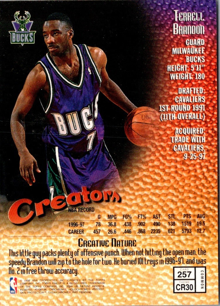 1998 Finest No Protector Terrell Brandon