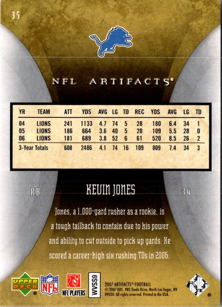 2007 Upper Deck Artifacts Kevin Jones