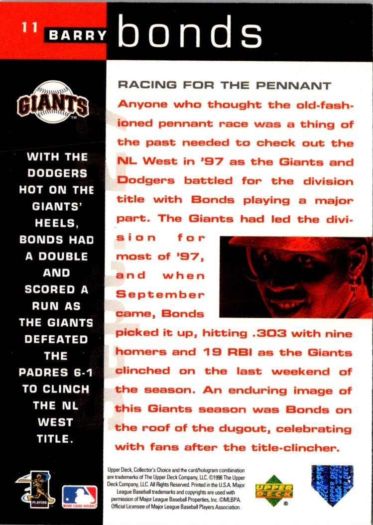 1998 Score First Pitch Barry Bonds