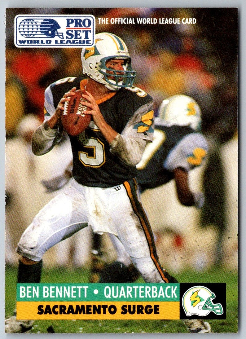 1991 Pro Set WLAF World Bowl Combo Sacramento Surge