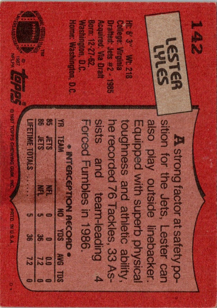 1987 Topps Lester Lyles