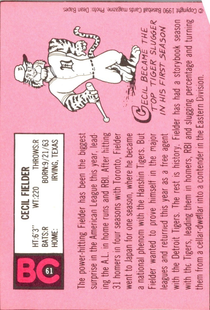 1990 Star Cecil Fielder Cecil Fielder