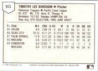 1989 ProCards Tim Burcham #553