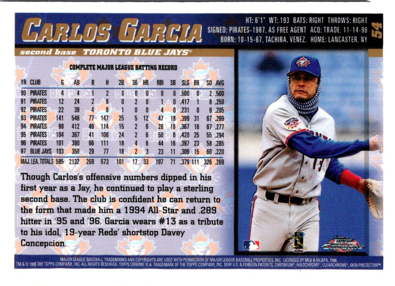 1998 Topps Chrome Carlos Garcia