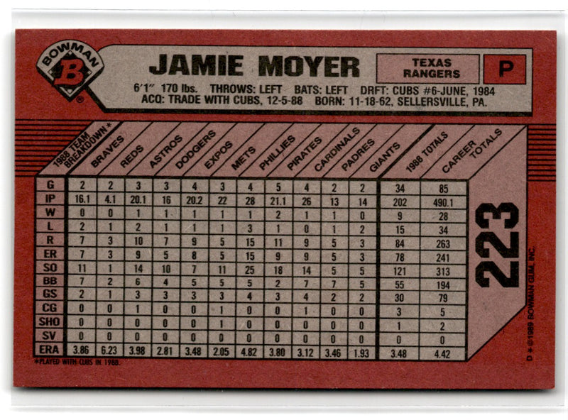 1989 Bowman Jamie Moyer