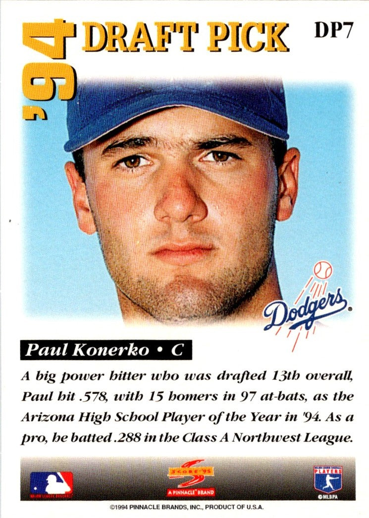 1995 Score '94 Draft Picks Paul Konerko