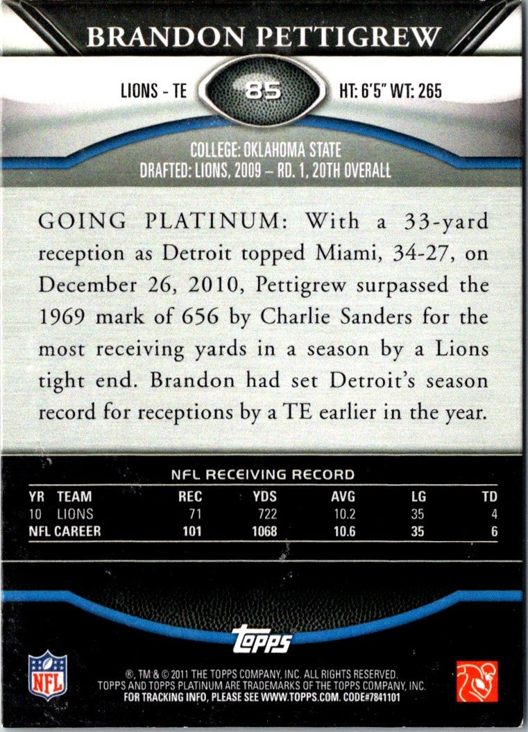 2011 Topps Platinum Brandon Pettigrew
