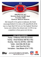 2012 Topps New York Giants: Eli Manning #43