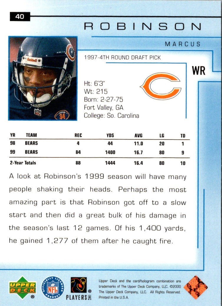 2000 Upper Deck Marcus Robinson