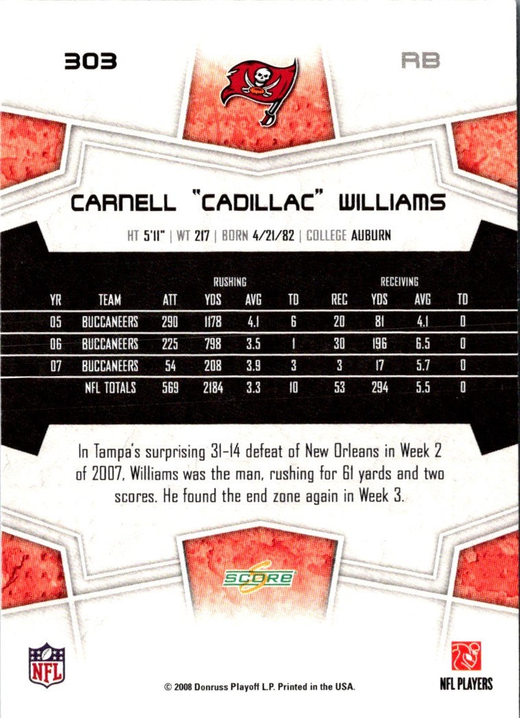 2008 Score Cadillac Williams