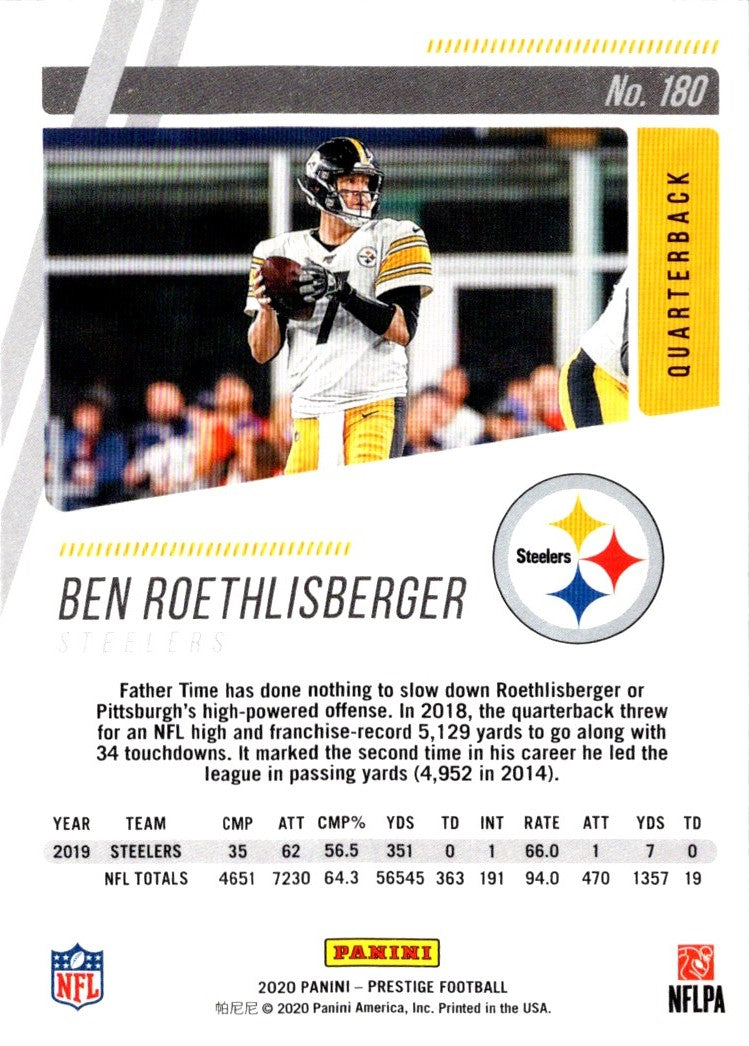 2020 Panini Prestige Ben Roethlisberger