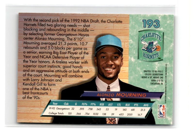 2002 Fleer Tradition Alonzo Mourning