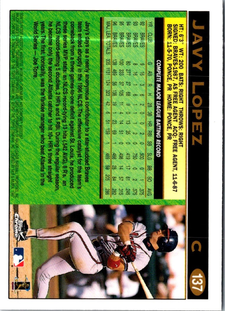 1997 Topps Chrome Javy Lopez