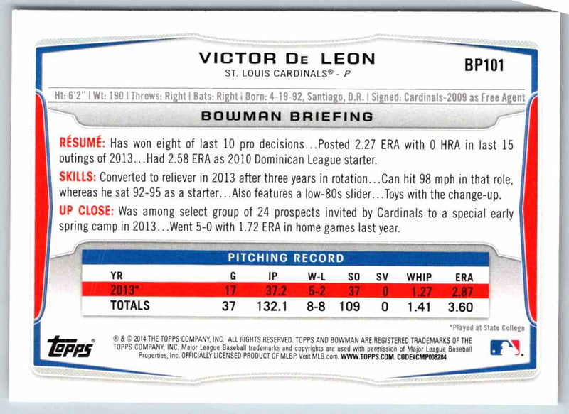 2014 Bowman Victor De Leon