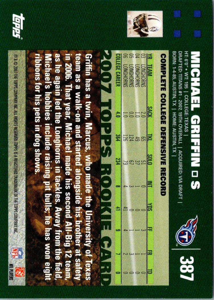 2007 Topps Michael Griffin