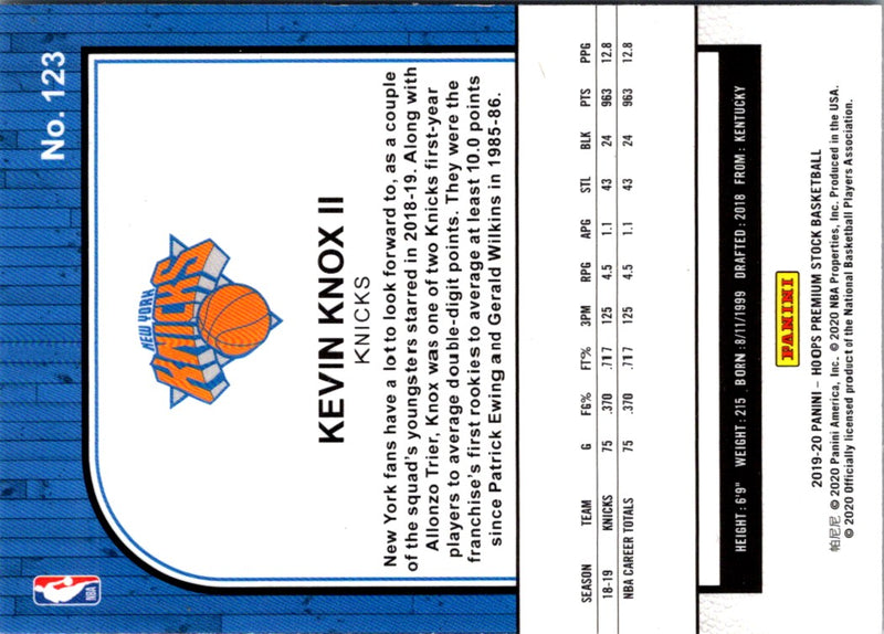 2019 Hoops Blue Kevin Knox II