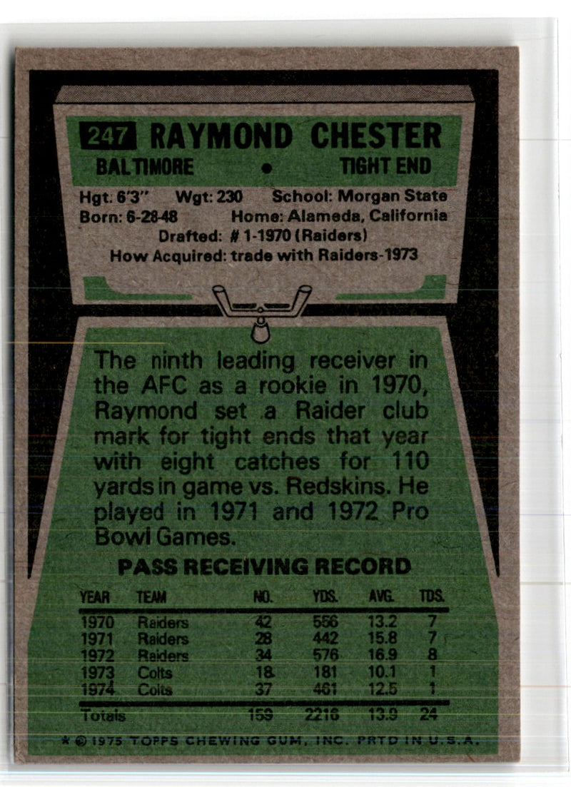 1975 Topps Raymond Chester