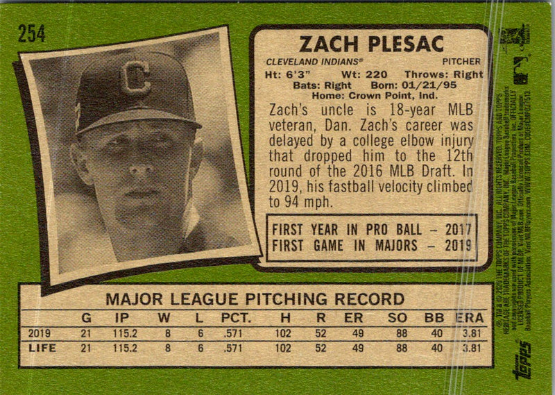 2020 Topps Heritage Zach Plesac