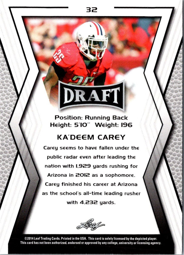 2014 Leaf Draft Ka'Deem Carey