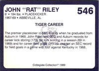 1989 Collegiate Collection Auburn Coke 580 John Rat Riley #546