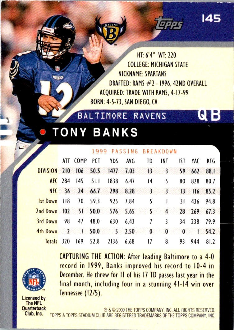 2000 Stadium Club Tony Banks